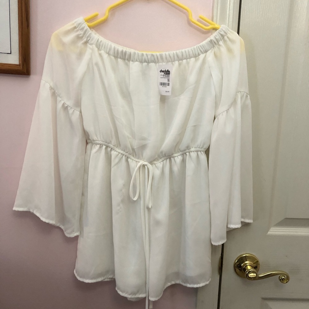 NWT white chiffon romper